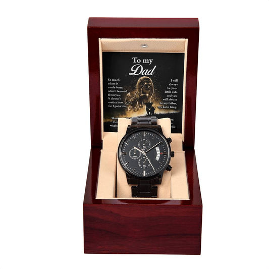 Dad-My Lion King-Black Chronograph Watch