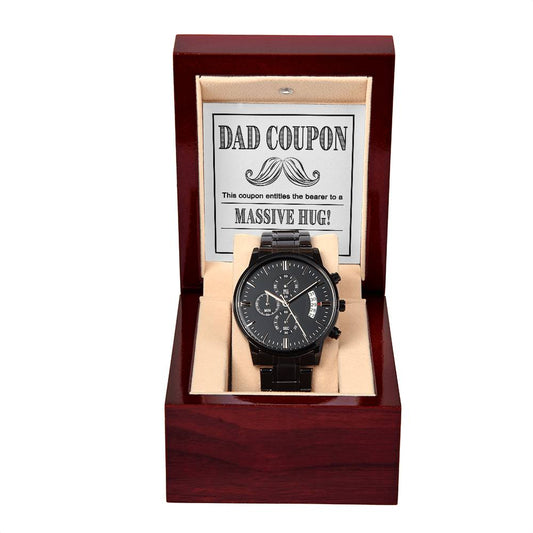 Dad-Massive Hug-Black Chronograph Watch