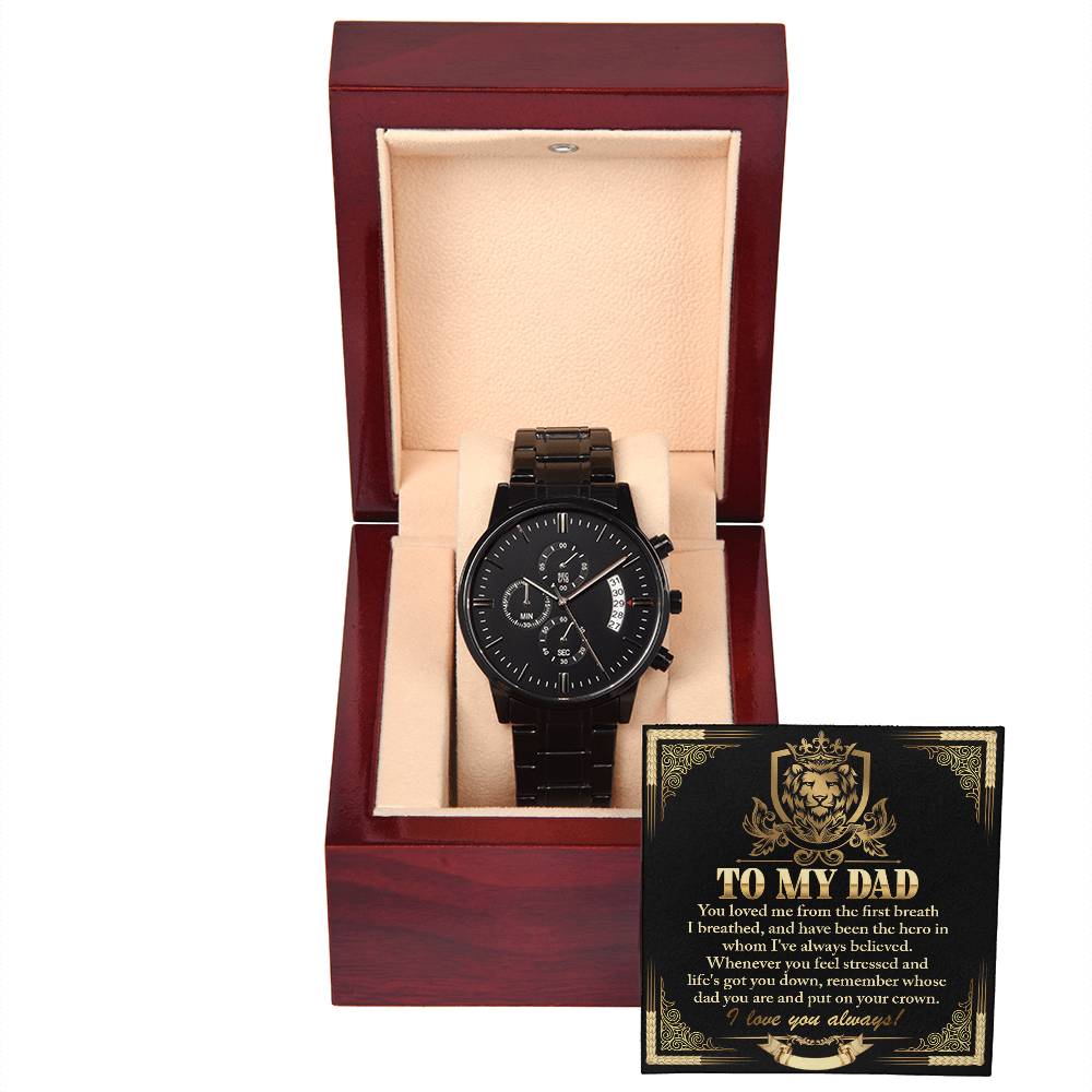 Dad-On Your Crown-Metal Chronograph Watch