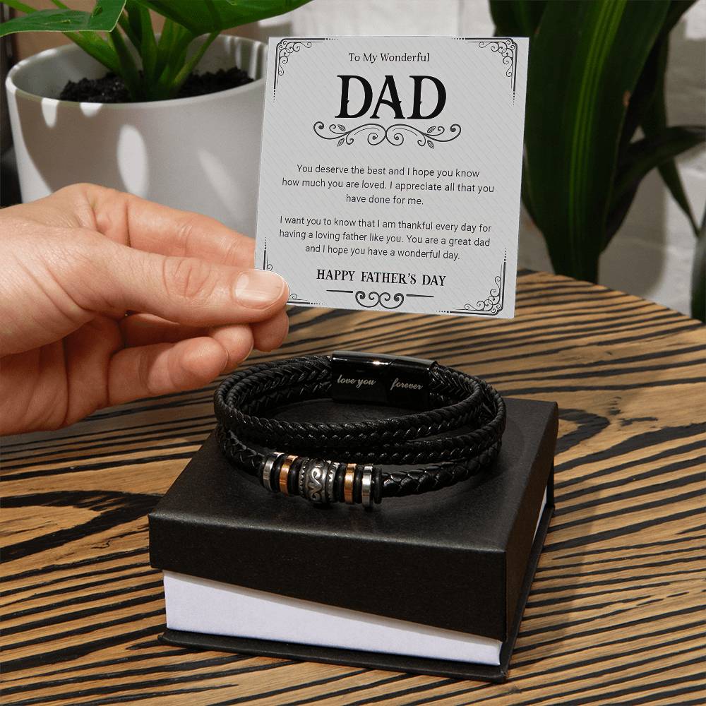 To My Wonderful Dad - Happy Father's Day Bracelet