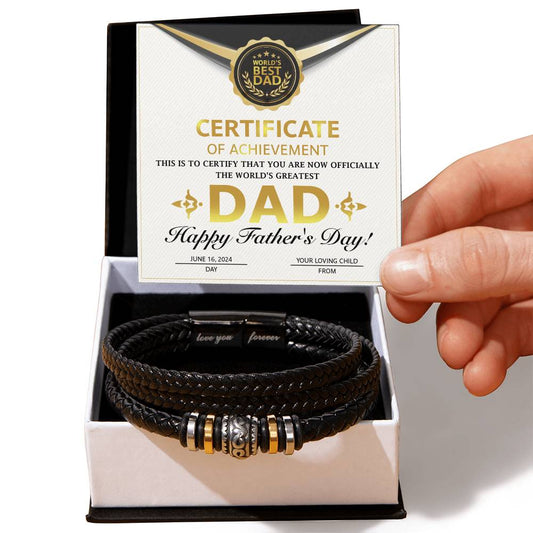 Dad-Certificate of Achievement-Bracelet