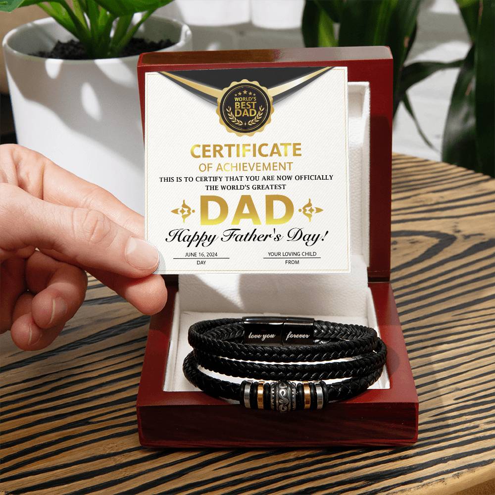 Dad-Certificate of Achievement-Bracelet