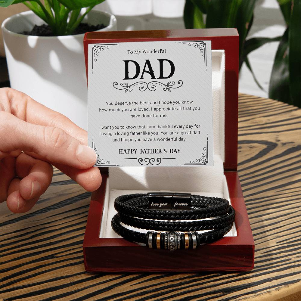 To My Wonderful Dad - Happy Father's Day Bracelet