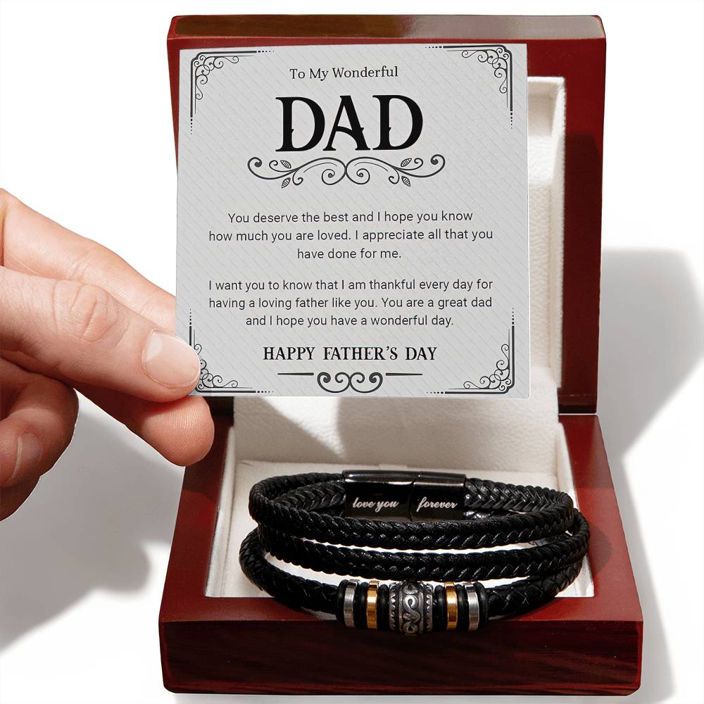 To My Wonderful Dad - Happy Father's Day Bracelet