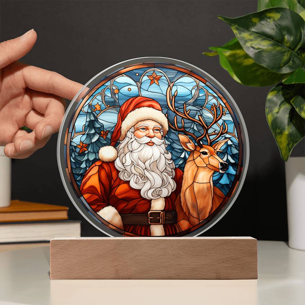 Santa _ Reindeer-Acrylic Circle