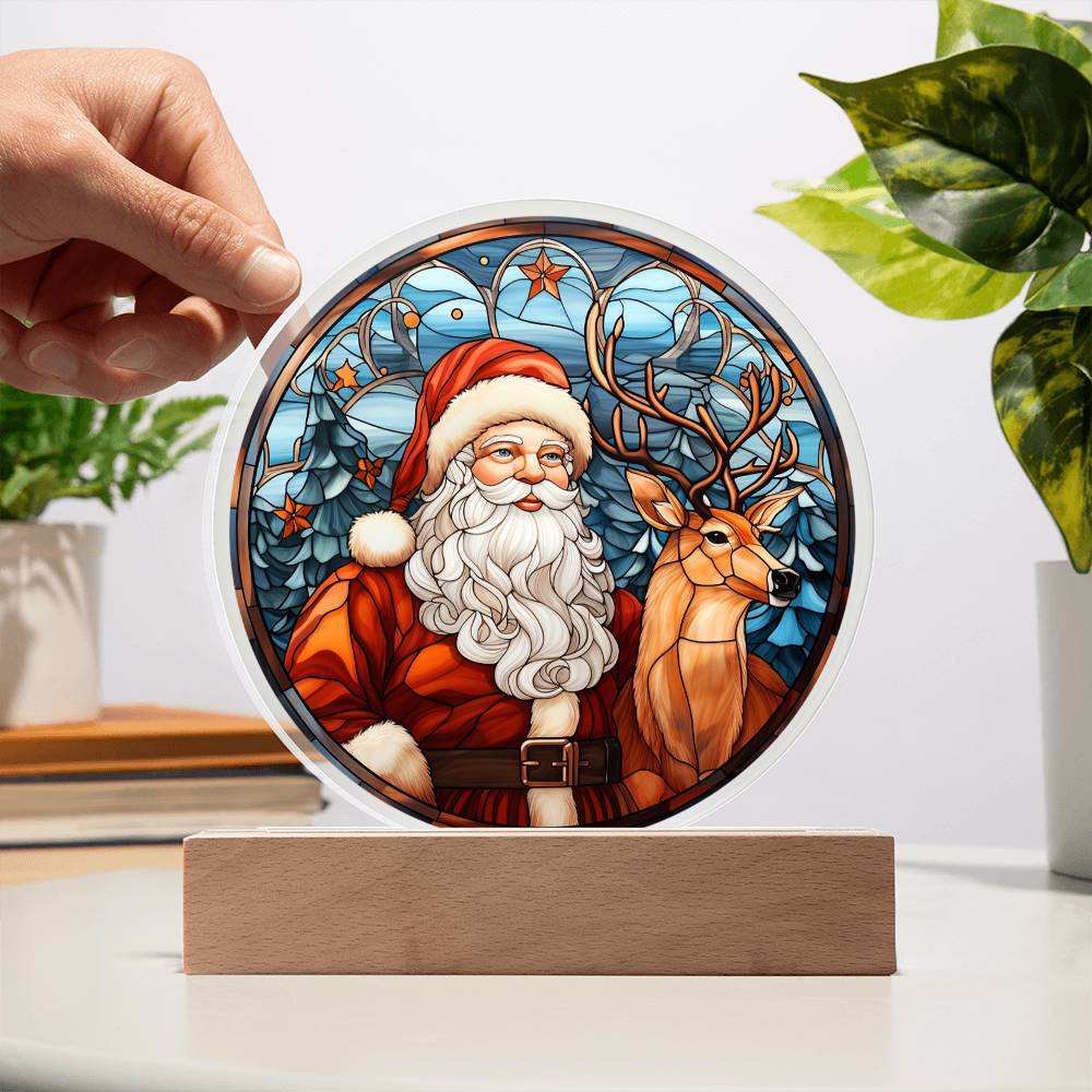 Santa _ Reindeer-Acrylic Circle