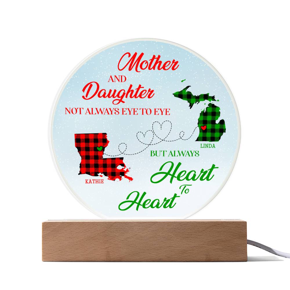 Mother And Daughter Not Always Eye To Eye Acrylic Circle Plaque