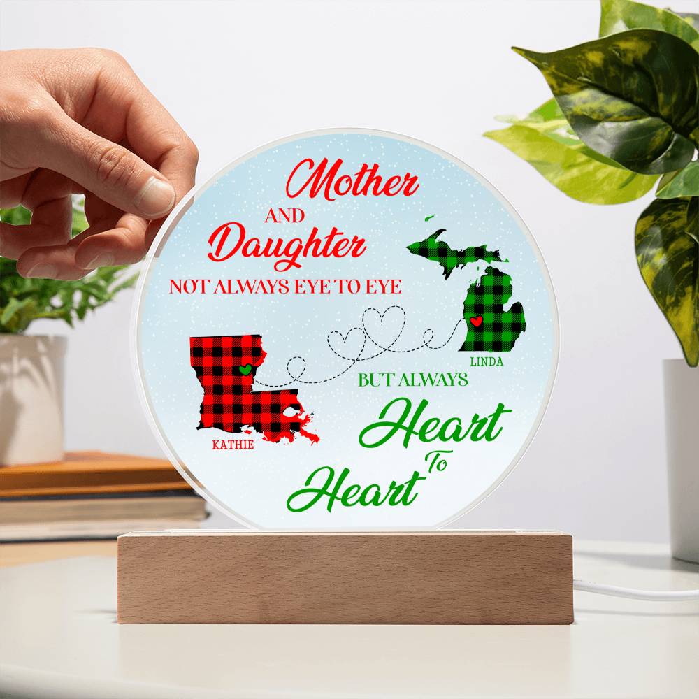 Mother And Daughter Not Always Eye To Eye Acrylic Circle Plaque