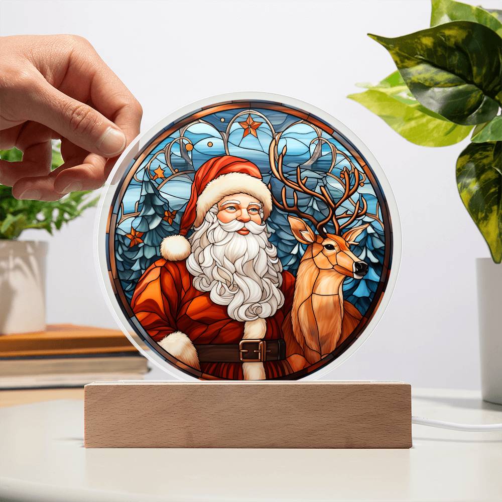 Santa _ Reindeer-Acrylic Circle