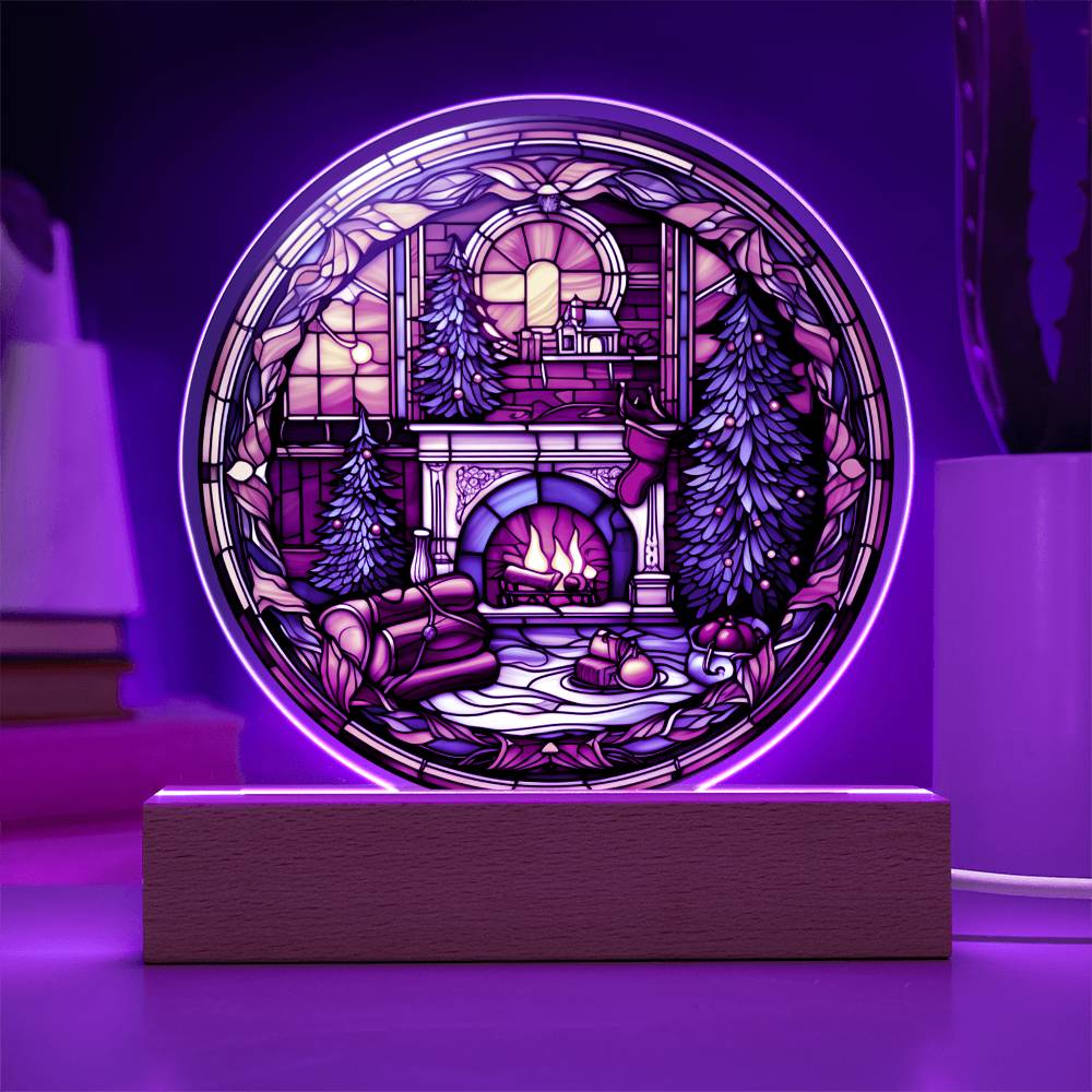 Christmas Fireplace-Acrylic Circle