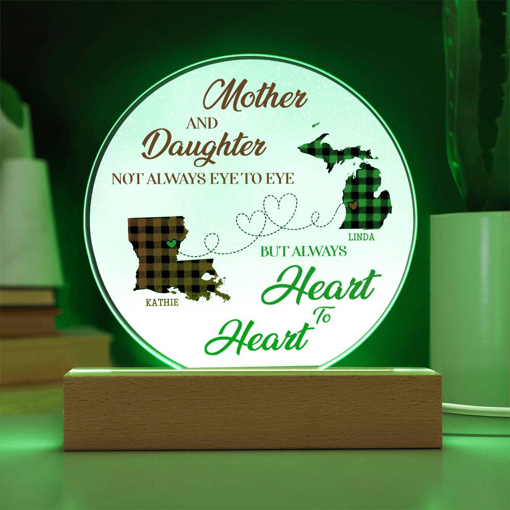 Mother And Daughter Not Always Eye To Eye Acrylic Circle Plaque