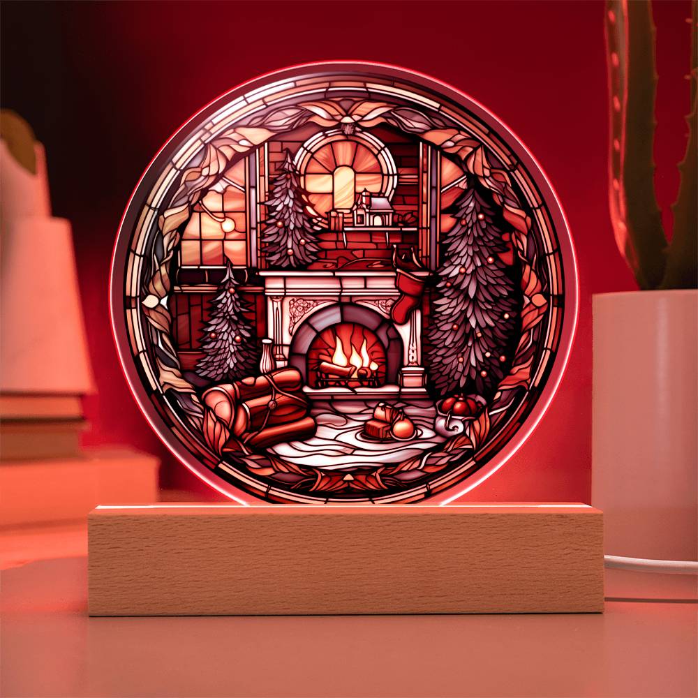 Christmas Fireplace-Acrylic Circle