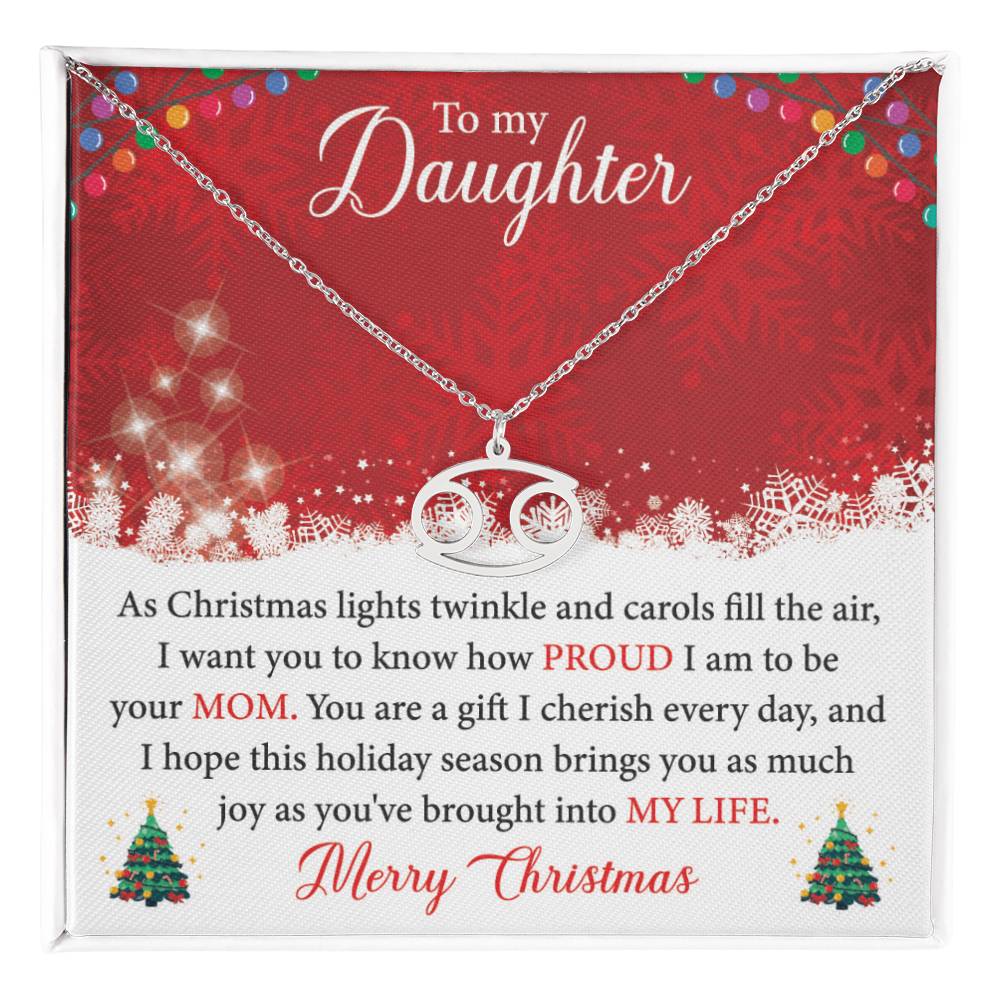 To My Daughter - You Are A Gift I Cherish Every Day Zodiac Symbol Necklace