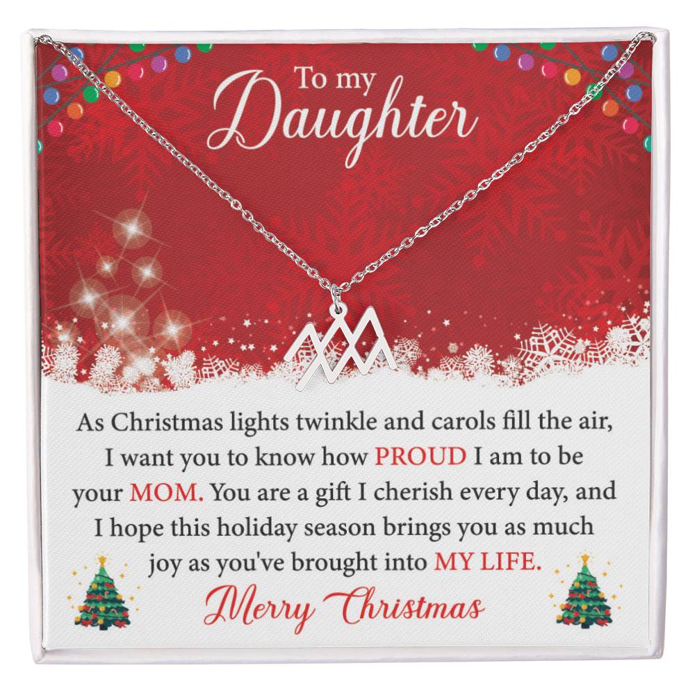 To My Daughter - You Are A Gift I Cherish Every Day Zodiac Symbol Necklace